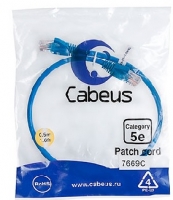 Кабель Patch Cord Cabeus (PC-UTP-RJ45-Cat.5e-0.5m-BL-LSZH),Cat.5e,0.5м,синий ― "Сплайн-Технолоджис"