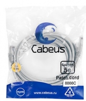 Кабель Patch Cord Cabeus (PC-UTP-RJ45-Cat.5e-3m-LSZH),Cat.5e,3м,серый ― "Сплайн-Технолоджис"