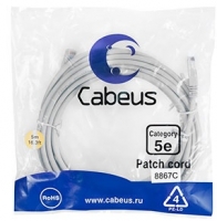 Кабель Patch Cord Cabeus (PC-UTP-RJ45-Cat.5e-5m-LSZH),Cat.5e,5м,серый ― "Сплайн-Технолоджис"