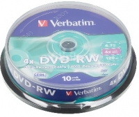 Загот. компакт диска DVD- RW 4x Verbatim 4.7Gb (10 шт.) ― "Сплайн-Технолоджис"